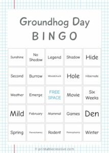 6 Fun February Activities-Groundhog Day Bingo